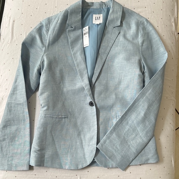 GAP Jackets & Blazers - GAP Sky Blue Women's Blazer Linen Lined